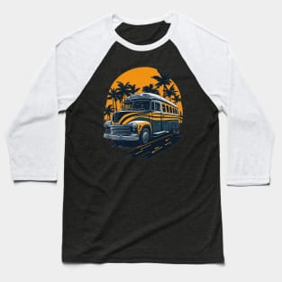 Vintage School Bus Baseball T-Shirt